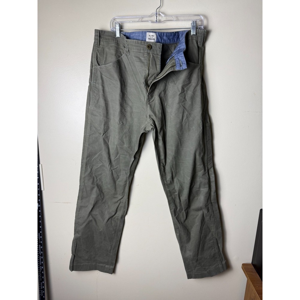 Flint and Tinder Chino Pants Men's 36 Green Casual Workwear